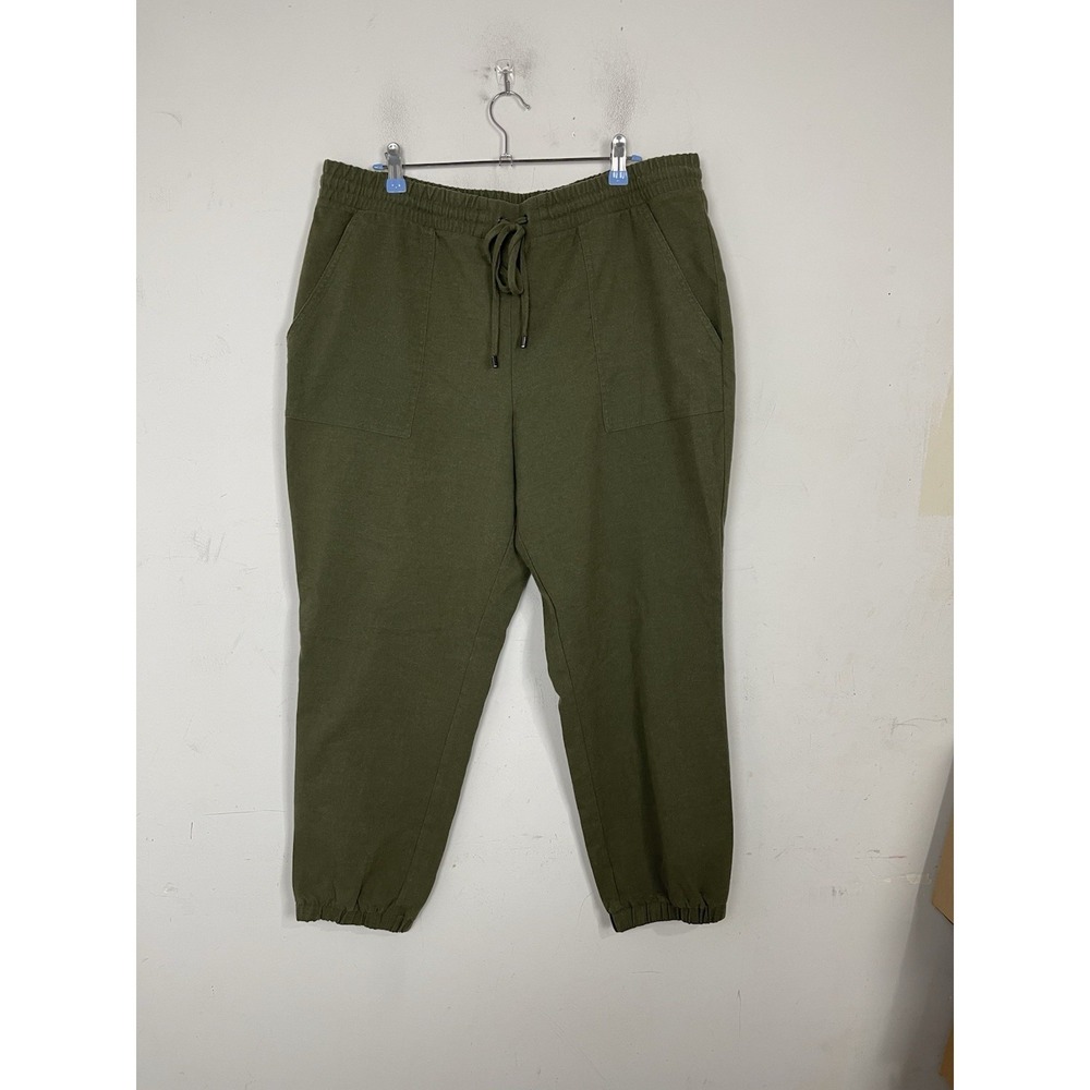 Nine West Womens Pants XL Olive Green‎ Jogger Lounge Baggy Comfy Capsule Stretch
